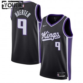 NBA Børn Trøje Sacramento Kings Kevin Huerter 2023-24 Nike Icon Edition Sort Swingman